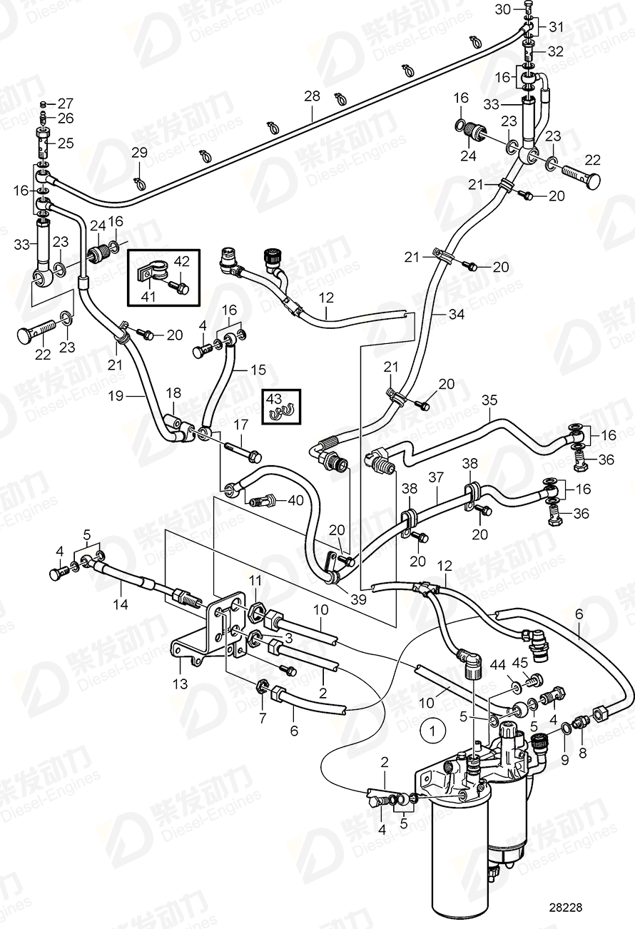 VOLVO Spacer tube 21686595 Drawing VOLVO Spacer tube 21686595 Drawing